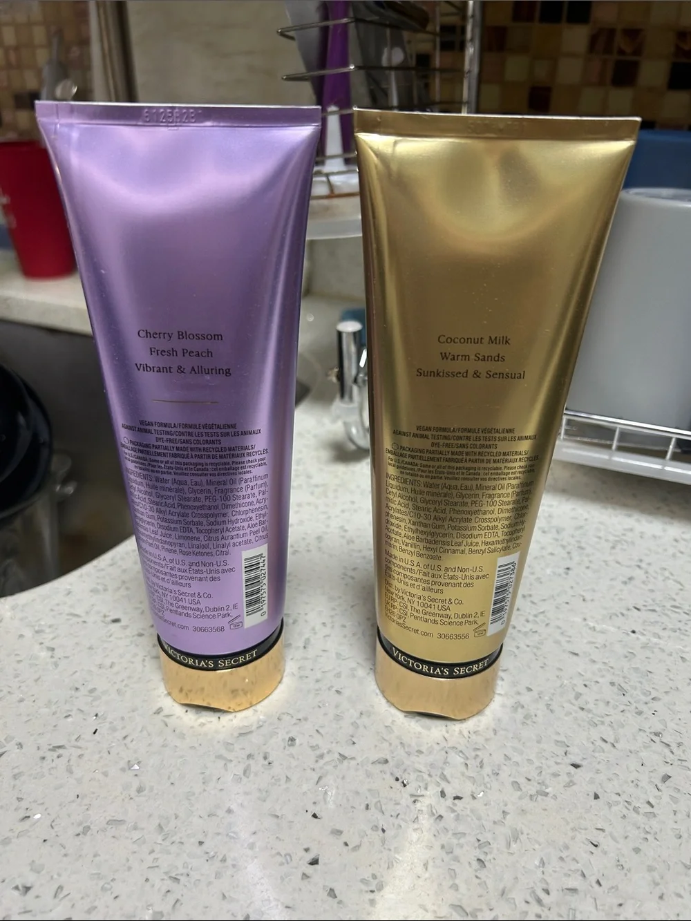 Victoria's Secret Love Spell & Coconut Passion Lotions - Purple & Gold Tubes